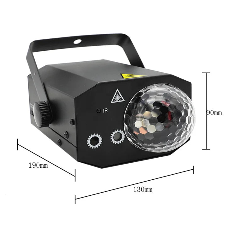 2-in-1 Laser Disco Light – Sound-Activated Strobe Light with Remote Control