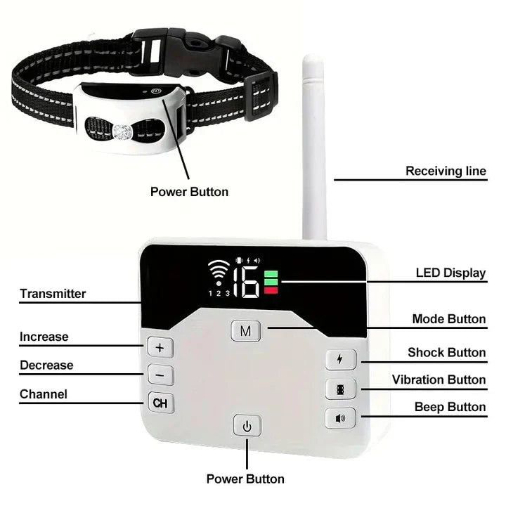 2-in-1 Wireless Dog Fence - Training & Safety