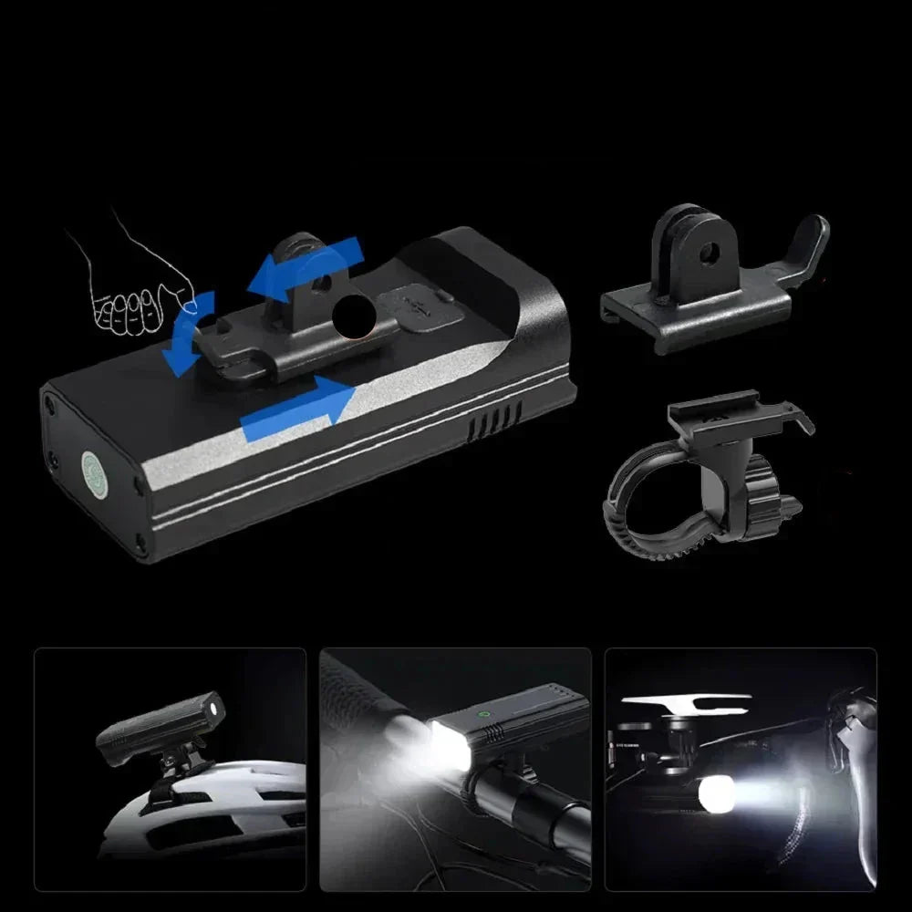 5000 Lumen Bike Light with 12 LEDs and Rechargeable USB-C Battery