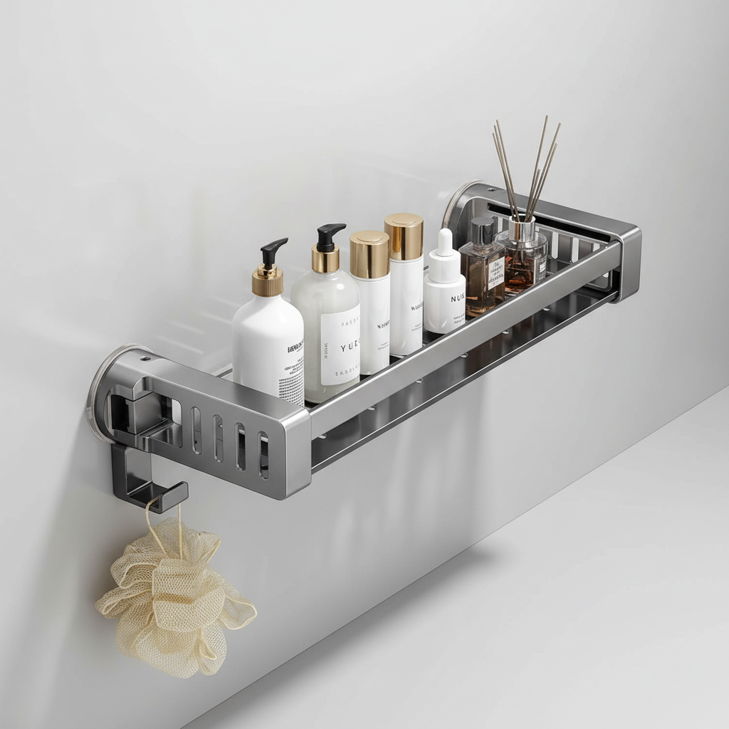 Drill-Free Hanging Bathroom Shelf