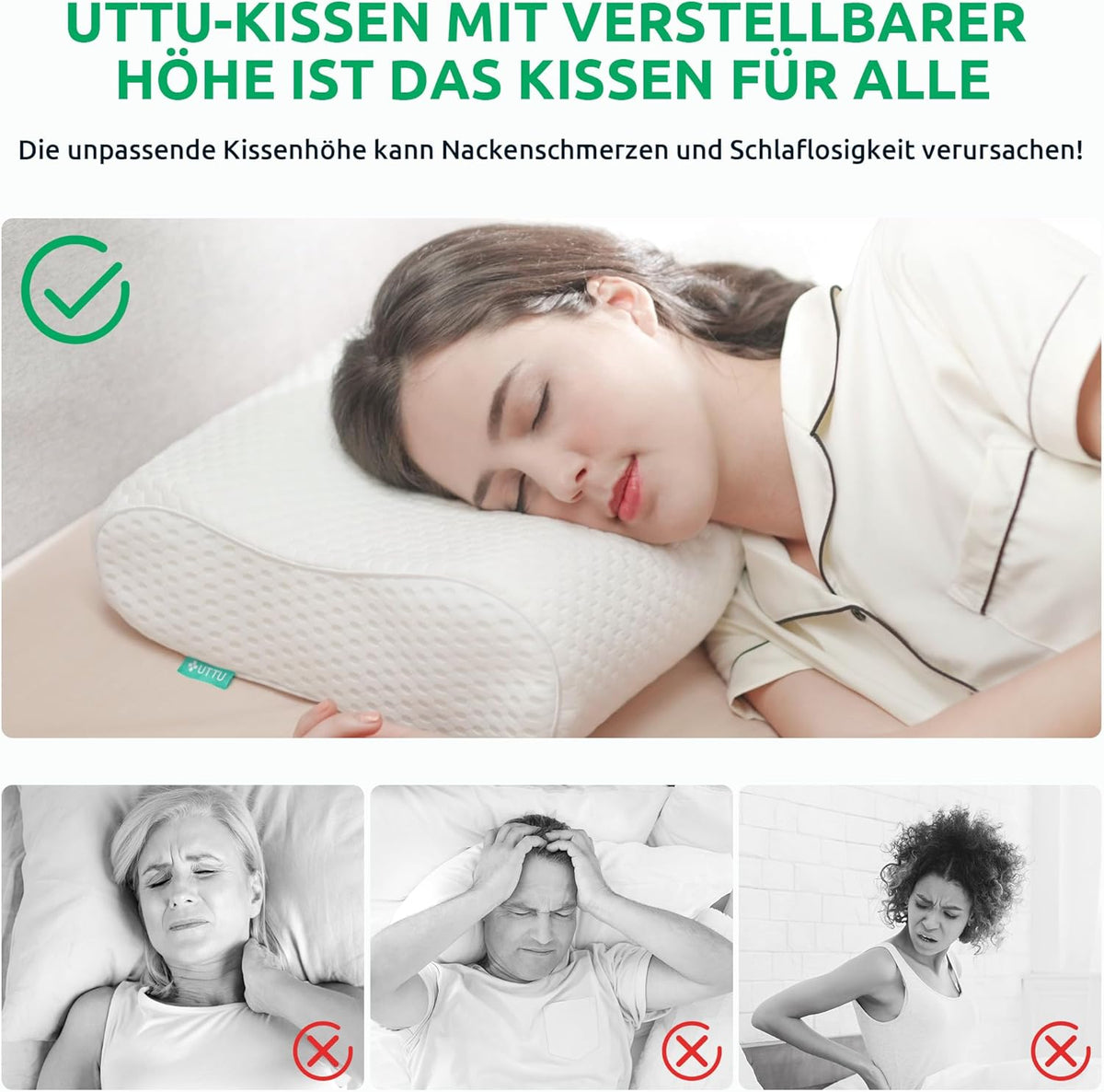 Ergonomic Memory Foam Neck Support Pillow