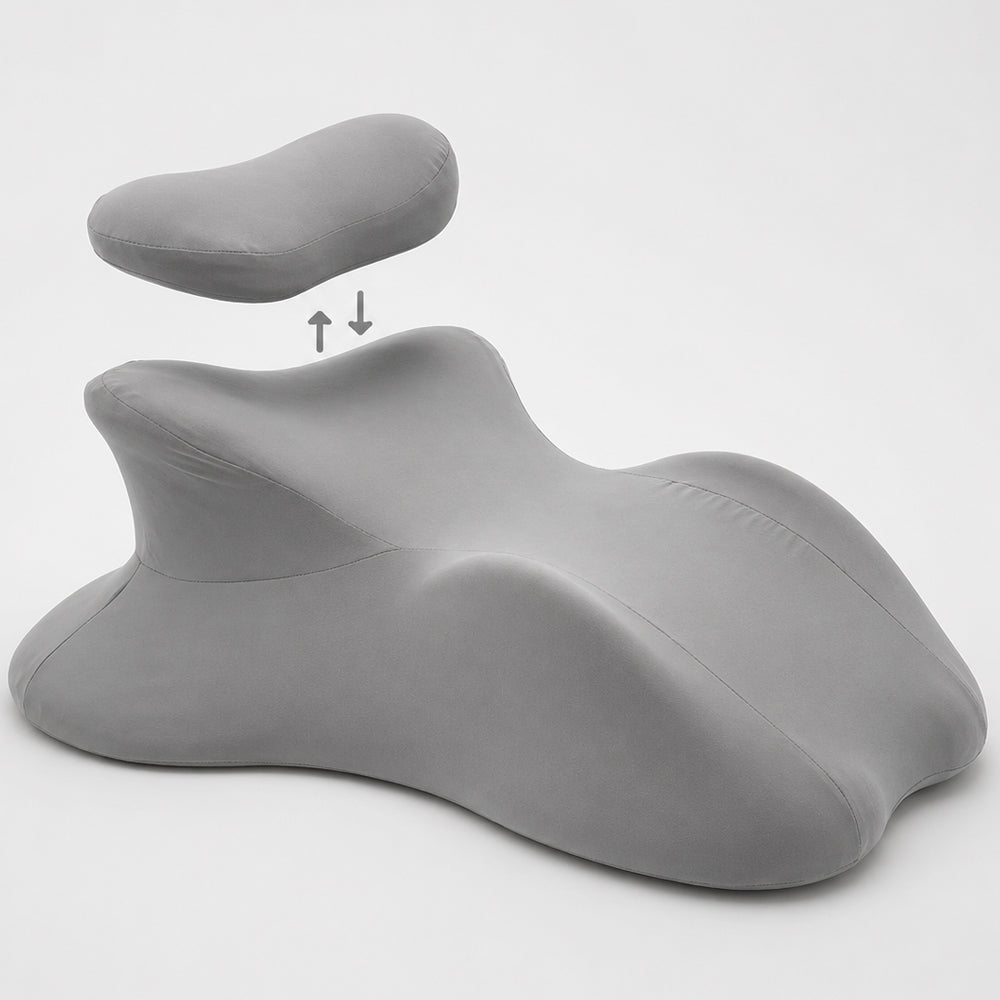 Ergonomic Memory Foam Positioning Pillow with Detachable Neck Pillow