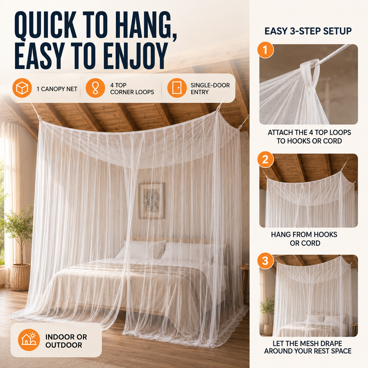 Extra Large Hanging Mosquito Net