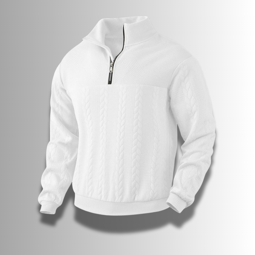 Men's Textured Quarter-Zip Sweater