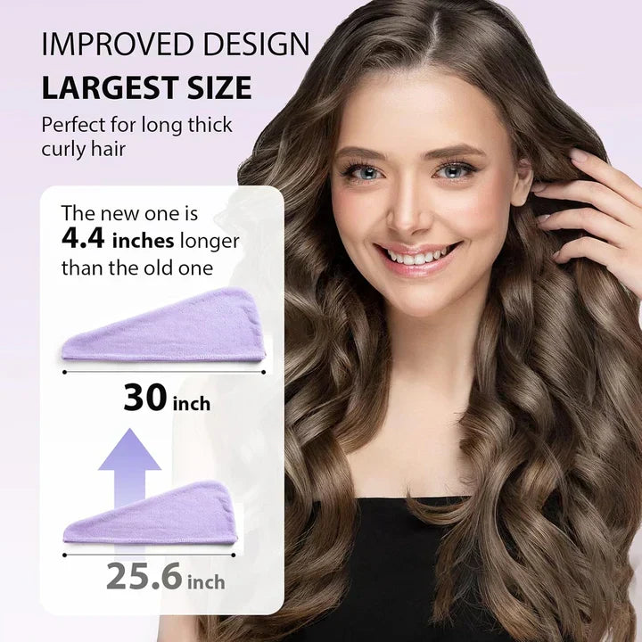 Microfiber Hair Towel Wrap Set - 3-Pack for Quick Drying