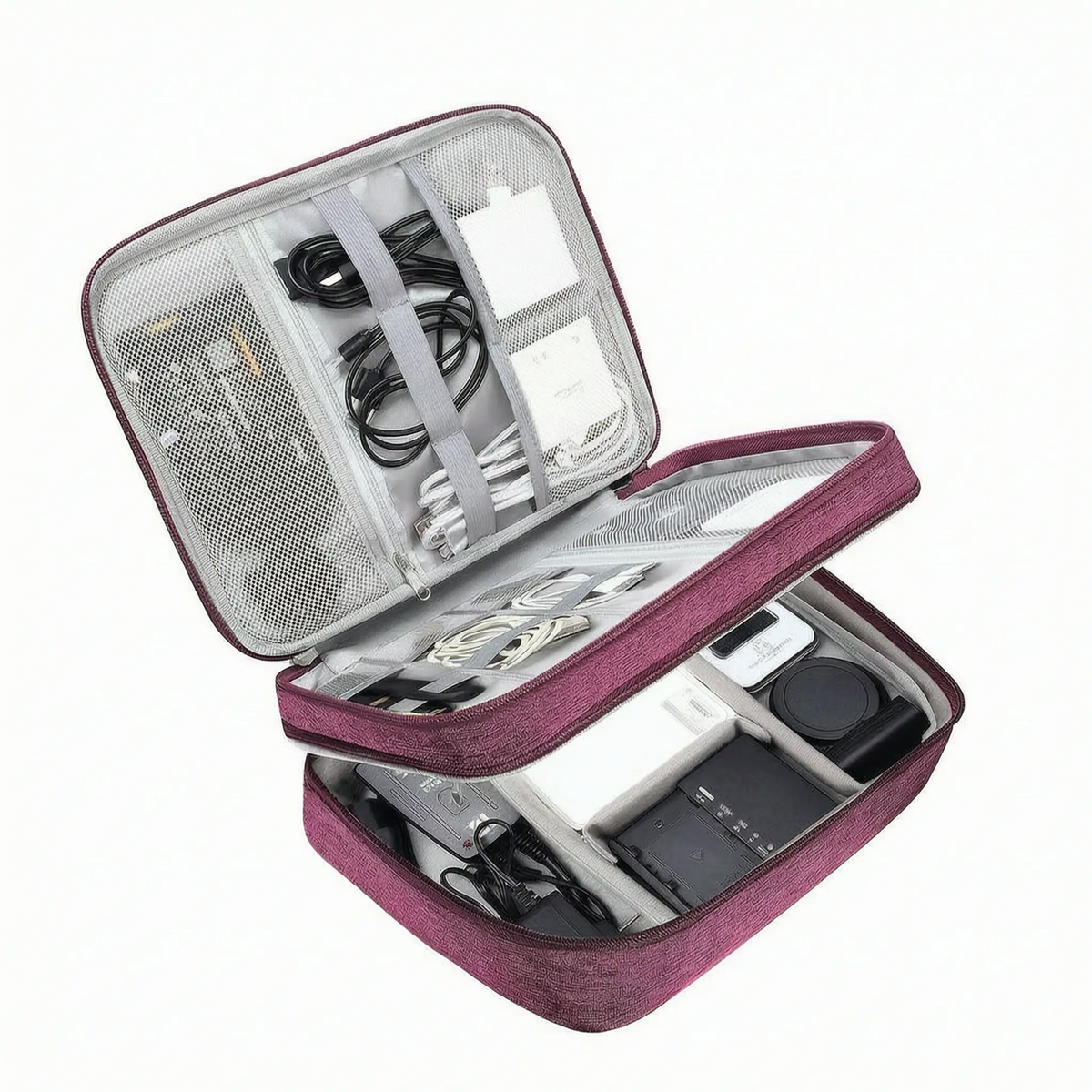 Multi-Compartment Travel Cable Organiser Bag