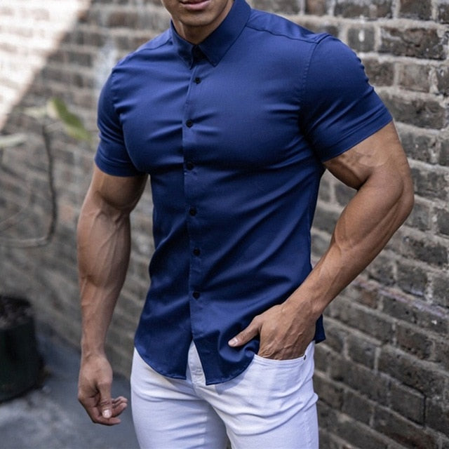 Short Sleeve Stretch Muscle Shirt