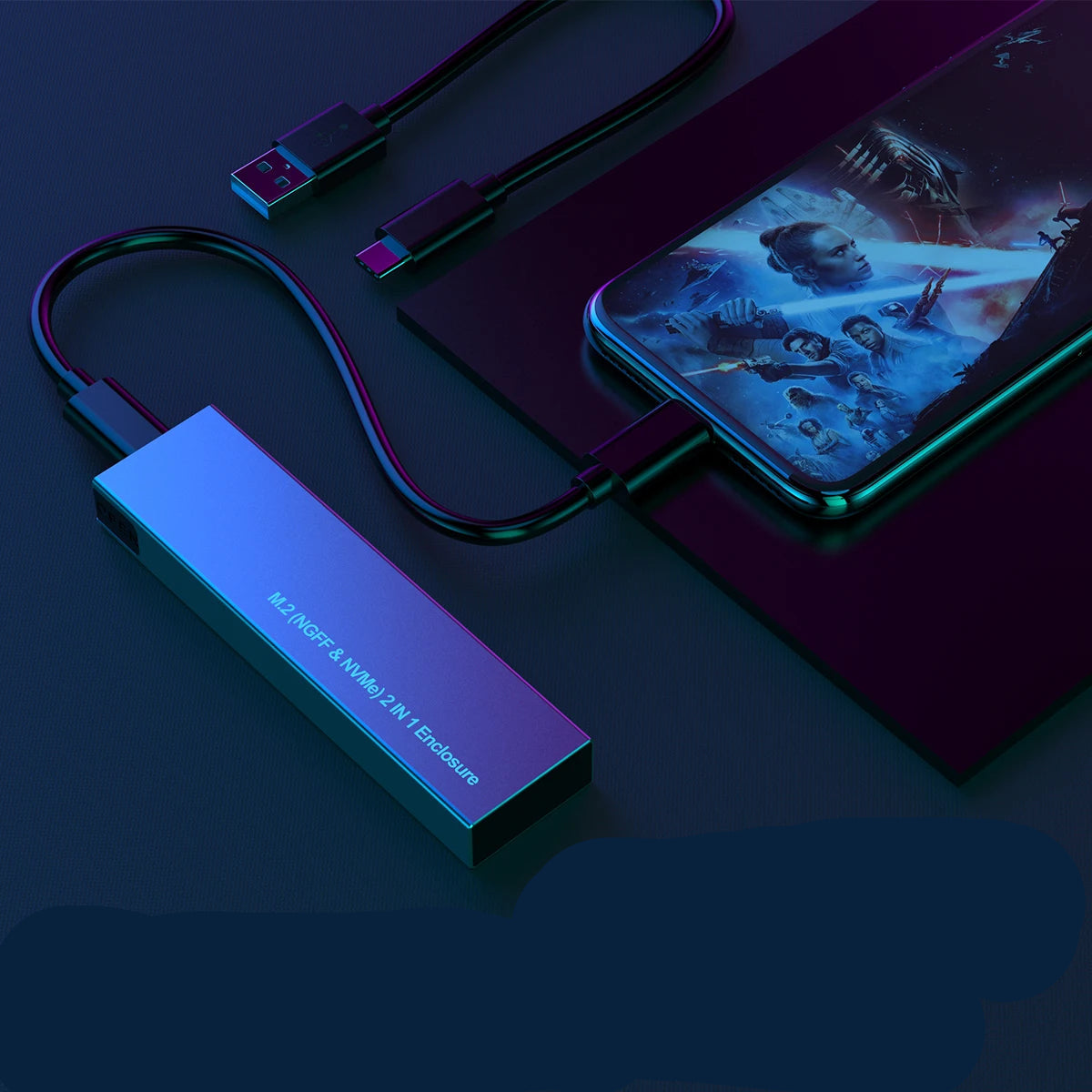 Slim NVMe and SATA SSD Enclosure - USB-C 10Gbps Speed
