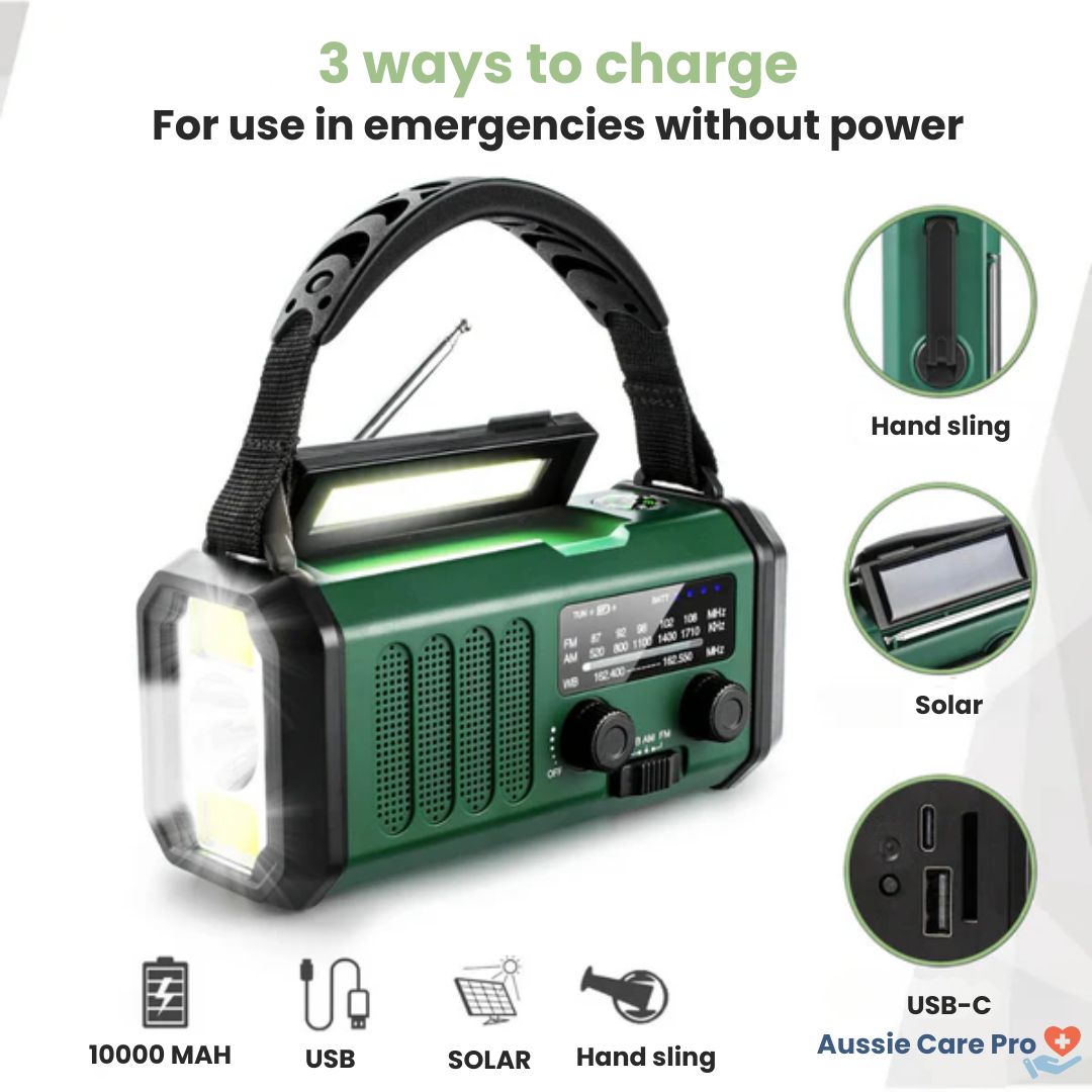 Solar & Hand Crank Emergency Radio Survival Gear