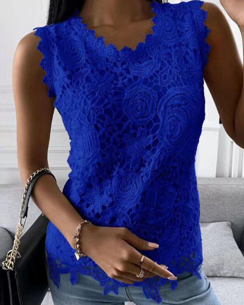 Solid Color Blouse with Detail