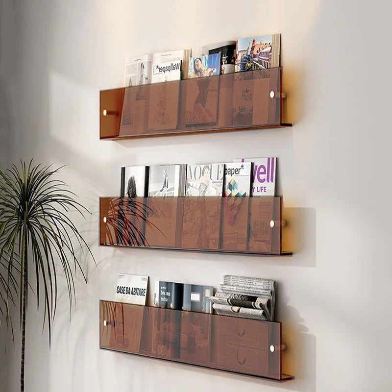 Space-Saving Wall-Mounted Storage Shelf for Books and Magazines