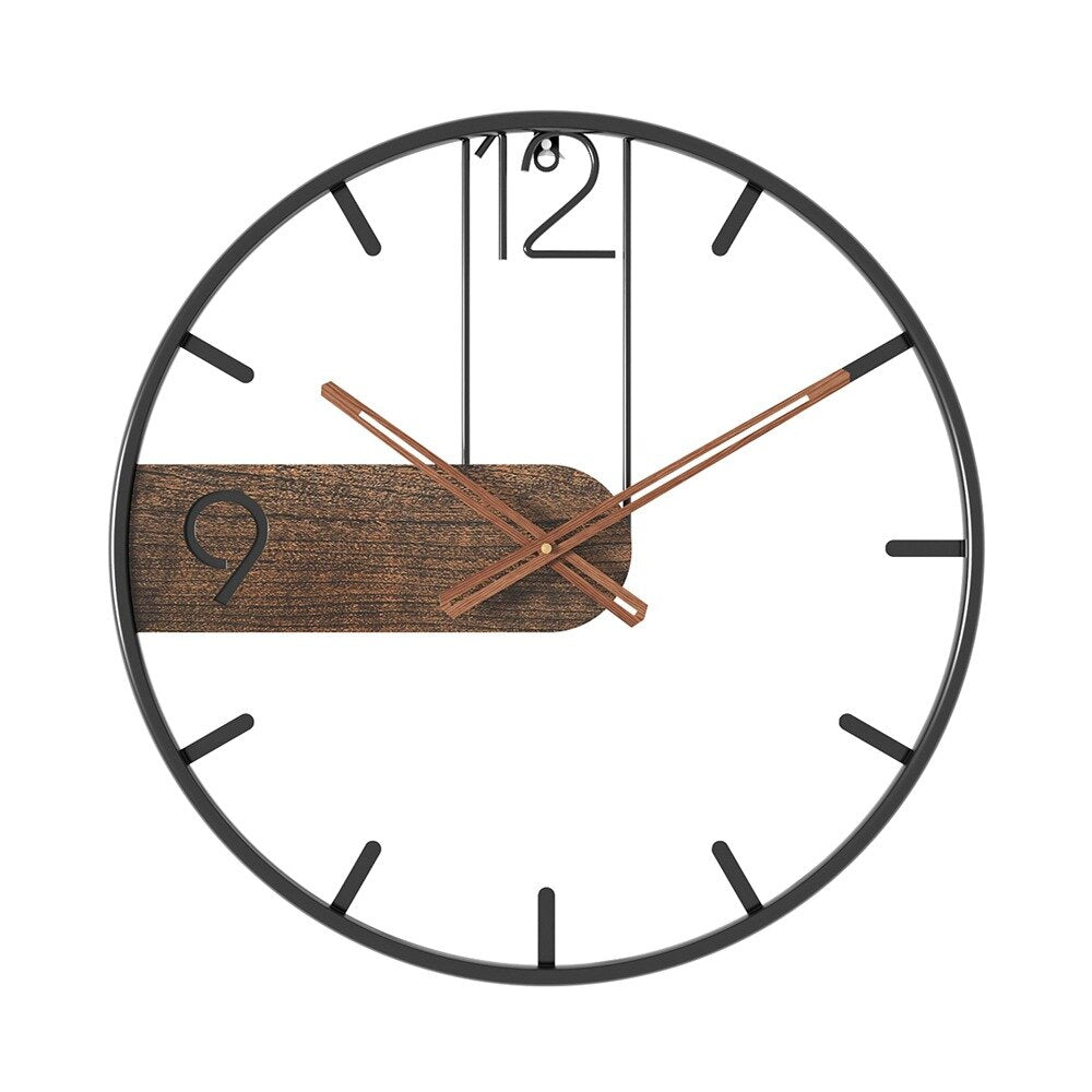 Steel and Walnut Wall Clock