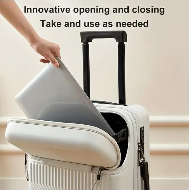 Unisex Carry-On Suitcase with USB Port, Cup Holder and TSA Lock