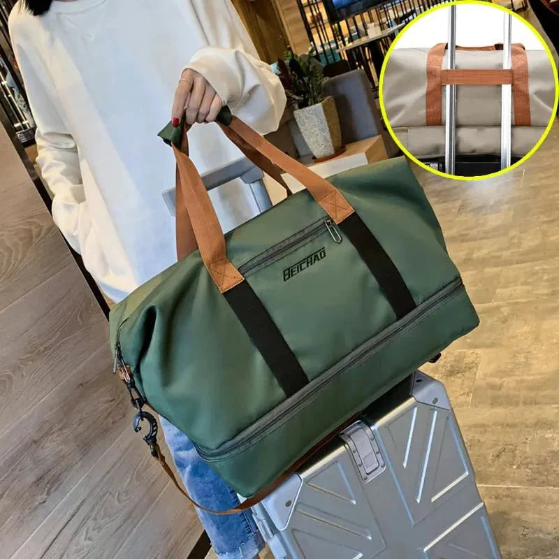 Waterproof Duffel Bag with Shoe Compartment and Dry-Wet Separation