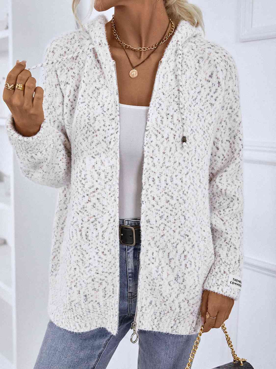 Women's Hooded Cardigan with Front Pockets