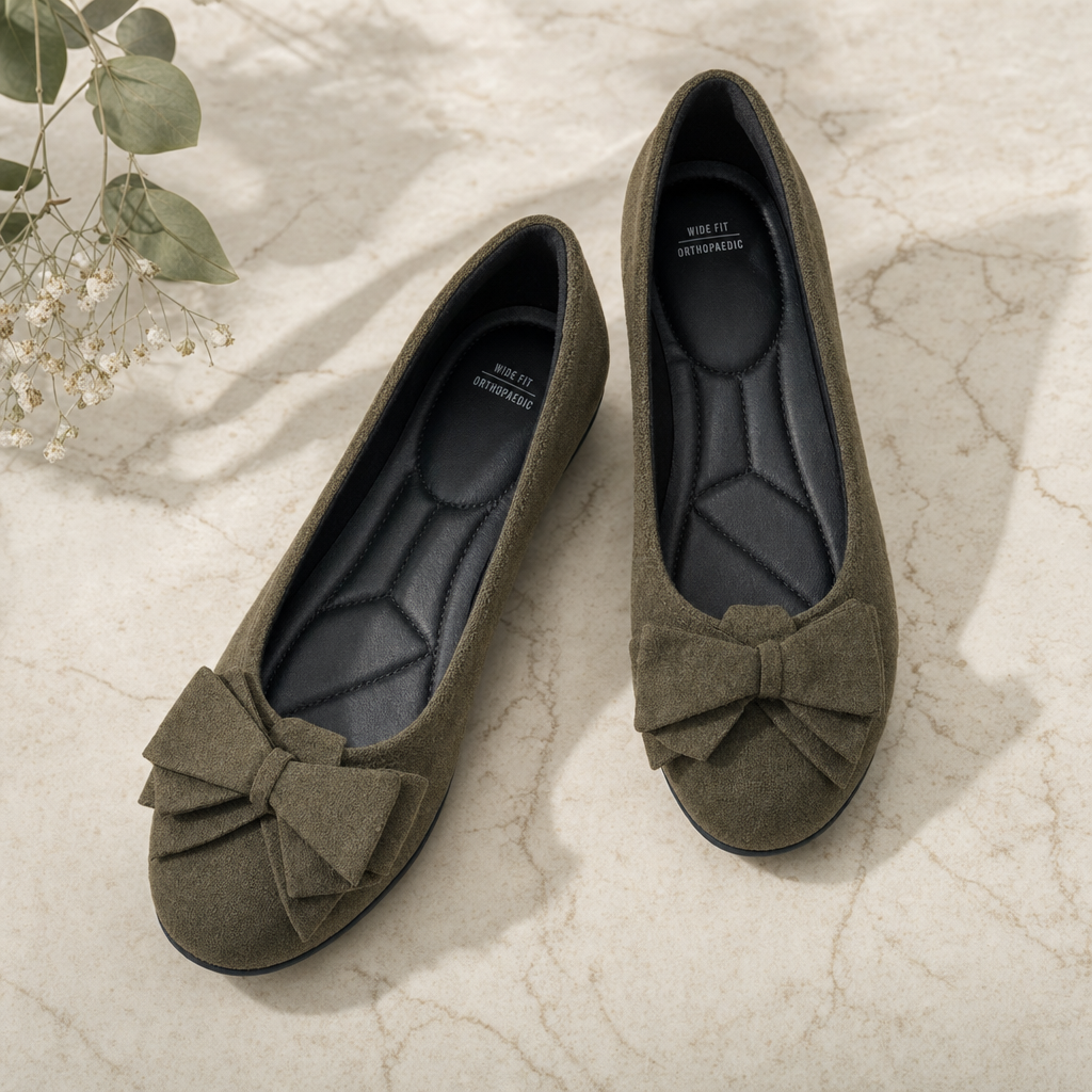 Women's Orthopedic Wide-Fit Ballet Flats for All-Day Comfort