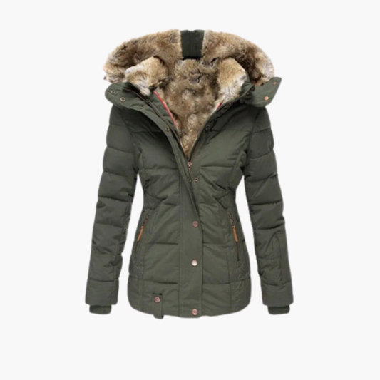 Women's Quilted Coat with Closures