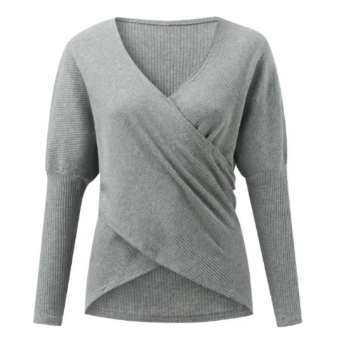 Women's V-Neck Wrap Front Sweater