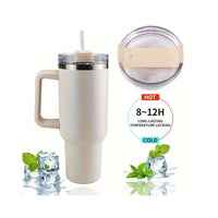 1200 Ml Insulated Tumbler with Handle, Lid and Straw for Hot and Cold Drinks