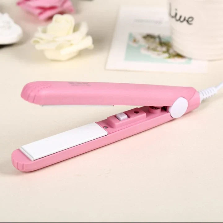 2-in-1 Mini Ceramic Hair Straightener and Curling Iron