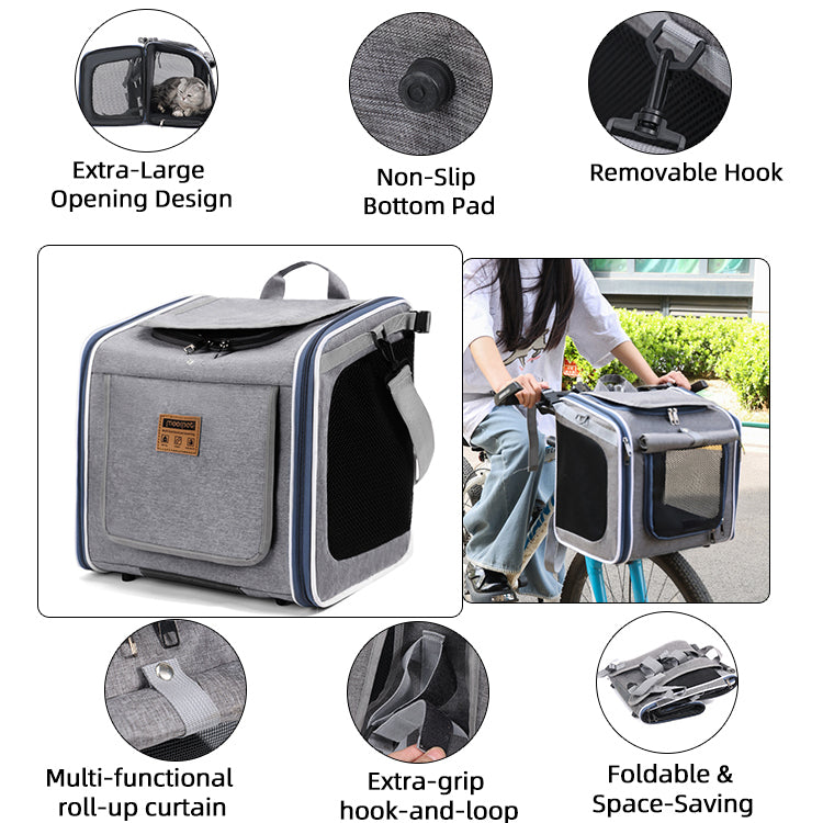 3-in-1 Multifunctional Dog Bicycle Carrier Bag - Comfortable Pet Travel Carrier