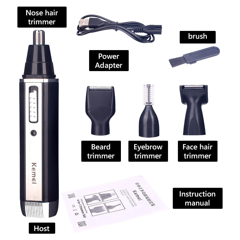 4-in-1 Rechargeable Electric Hair and Beard Trimmer