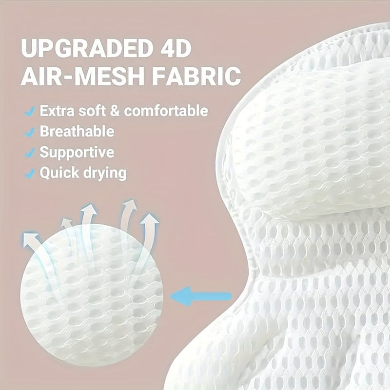 4D Deluxe Bath Pillow – Neck & Back Support for Relaxation
