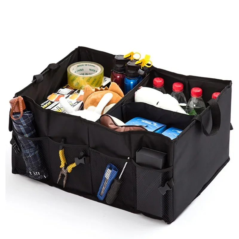56L Foldable Car Boot Organiser with 3 Compartments - Waterproof 600D Oxford