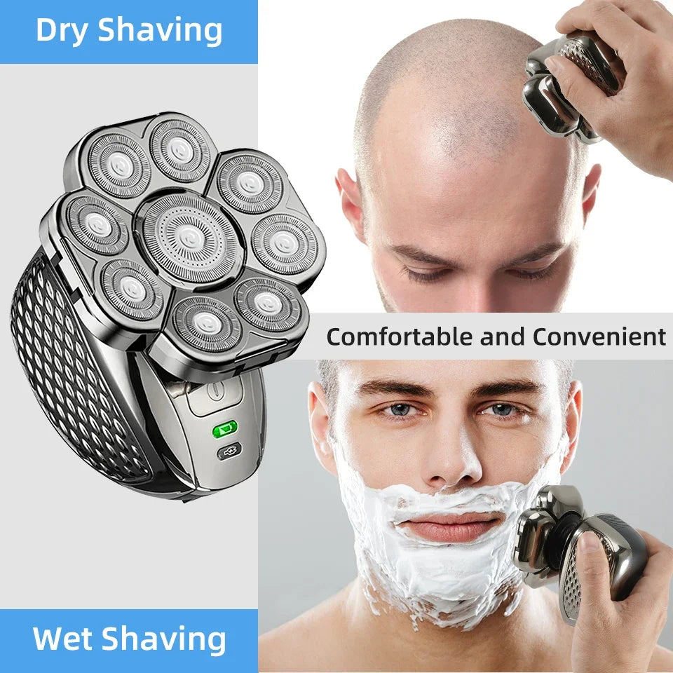 6-in-1 Waterproof Electric Shaver for Men with 9D Floating Heads and Grooming Kit