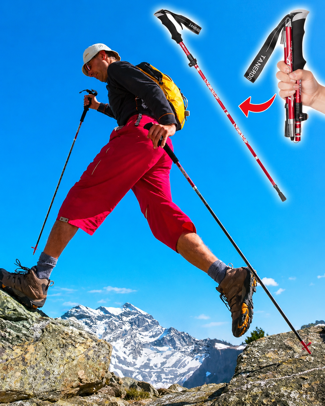 Adjustable Folding Telescopic Trekking Poles