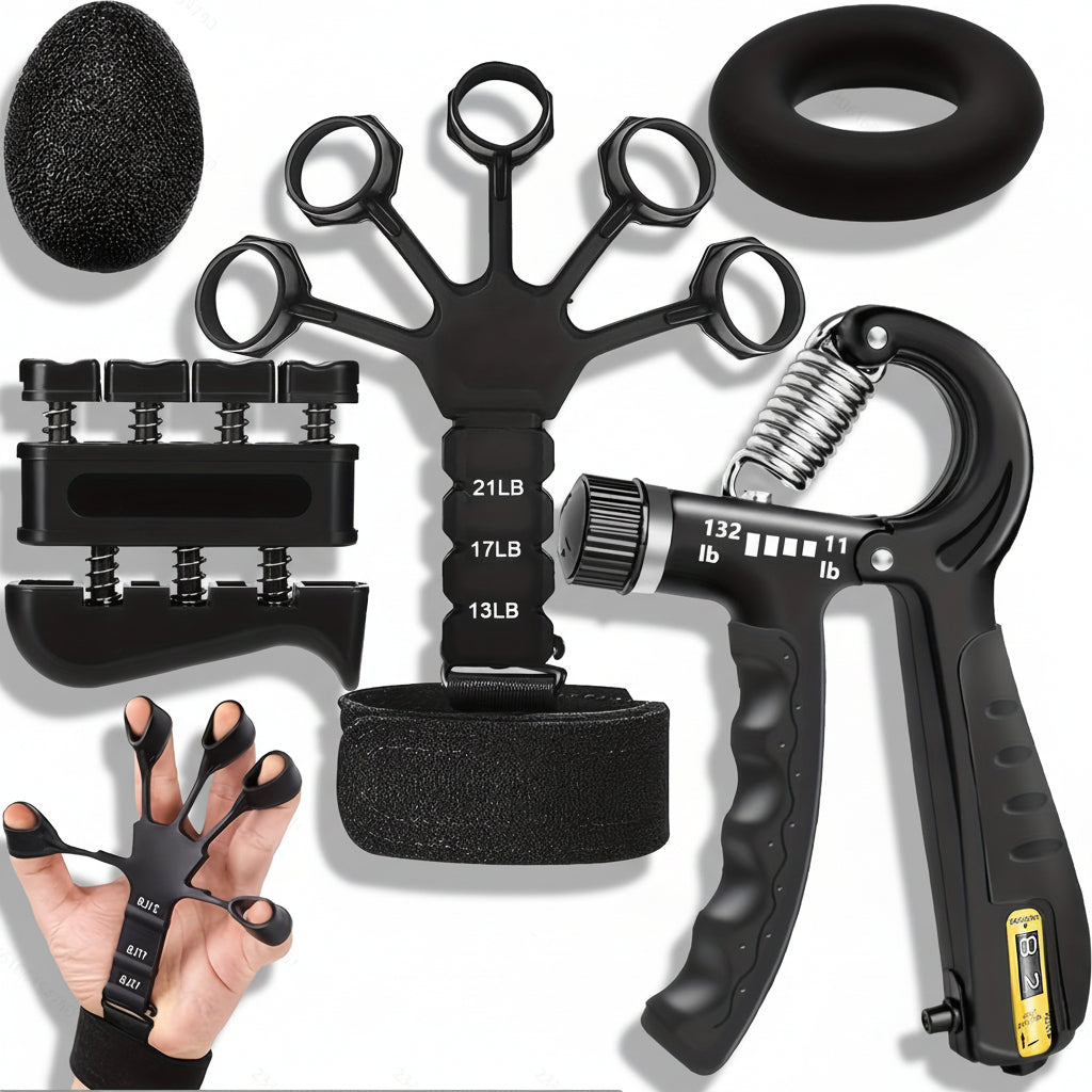 Adjustable Hand Gripper and Forearm Strength Trainer Workout Set