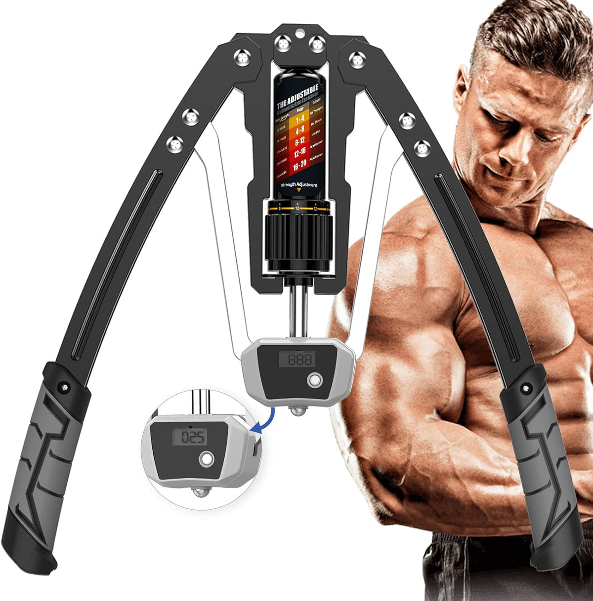 Adjustable Hydraulic Arm Exerciser and Twister Strength Trainer 10–200 kg