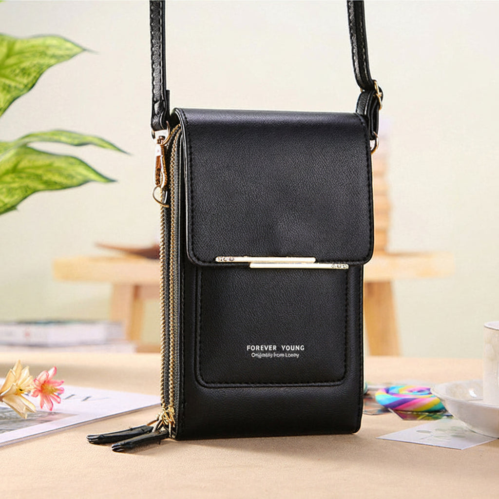 Anti-Theft Crossbody Bag with Touchscreen Phone Pocket