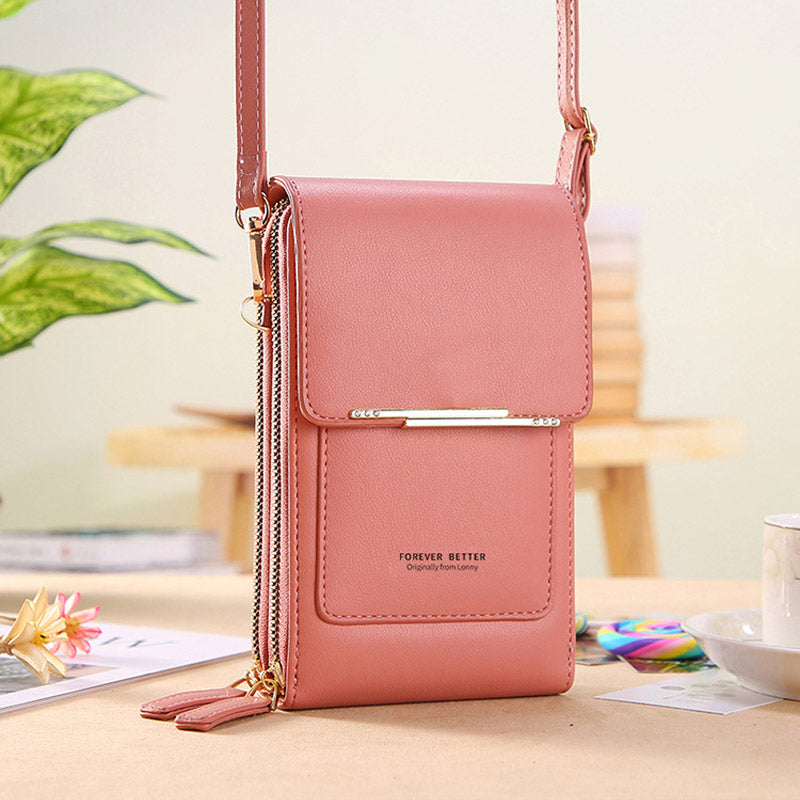 Anti-Theft Crossbody Bag with Touchscreen Phone Pocket
