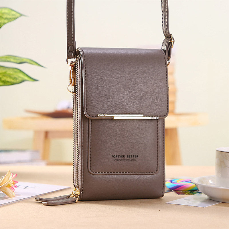 Anti-Theft Crossbody Bag with Touchscreen Phone Pocket