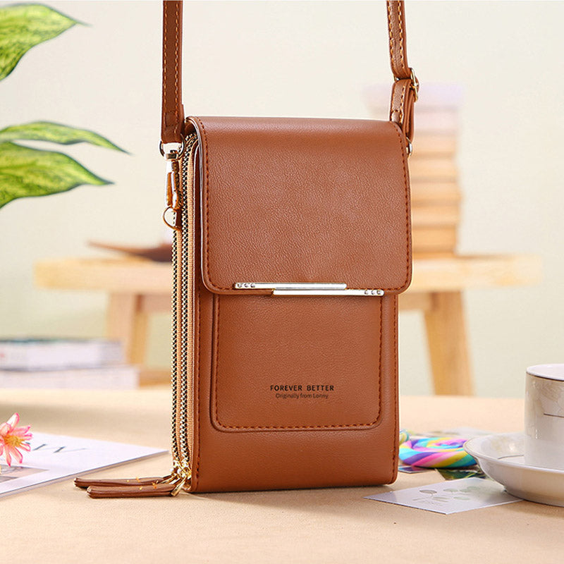 Anti-Theft Crossbody Bag with Touchscreen Phone Pocket