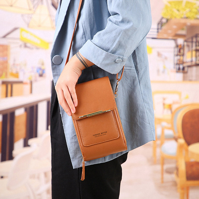 Anti-Theft Crossbody Bag with Touchscreen Phone Pocket