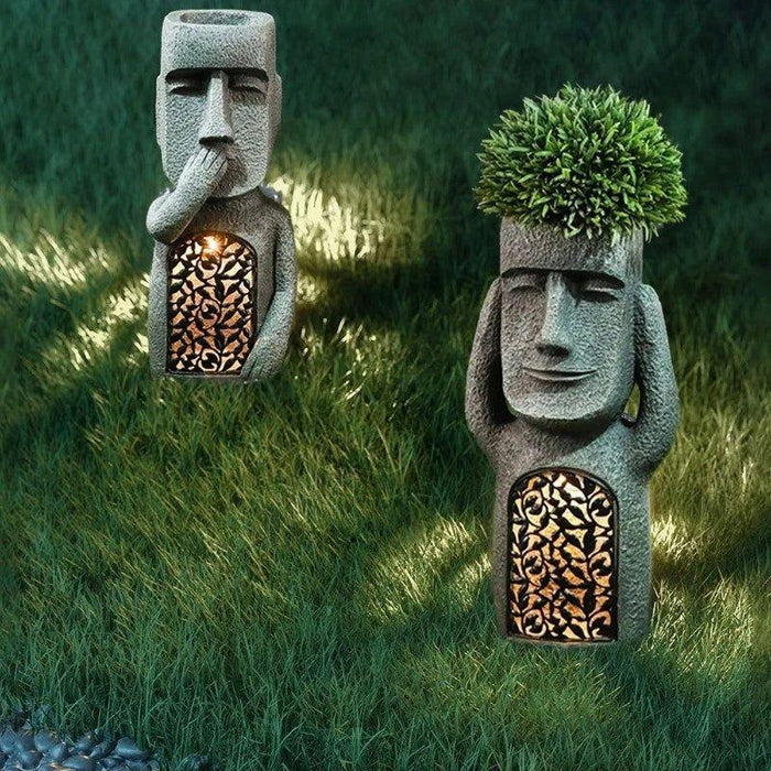 Artistic Sculpture Planter - Solar LED Plant Light