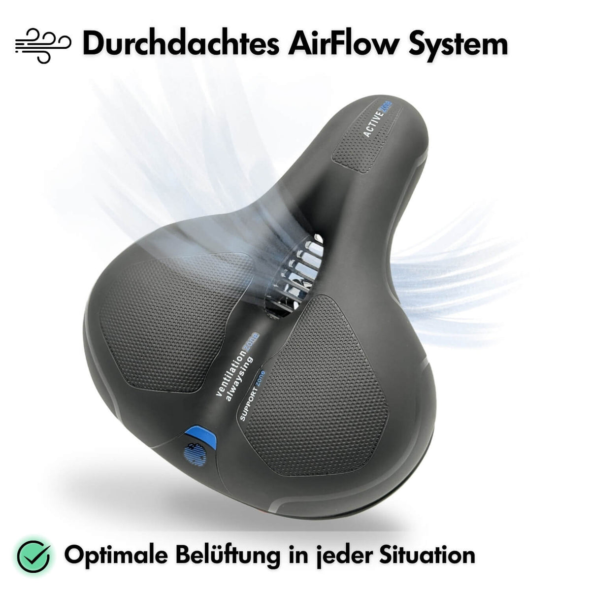 Bicycle Saddle with Pressure-Relieving Memory Foam - Black
