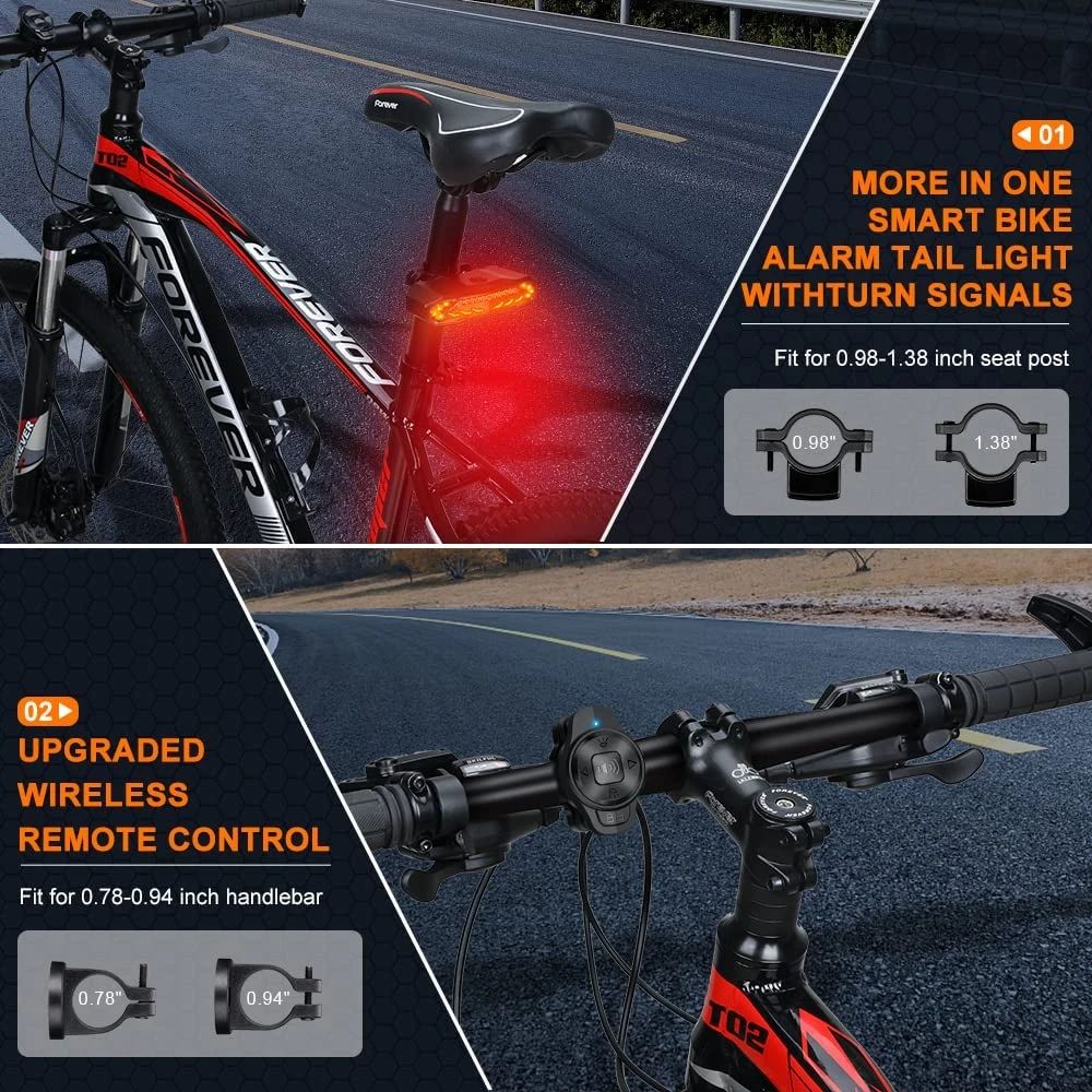 Bike Light with Alarm - Bicycle Safety