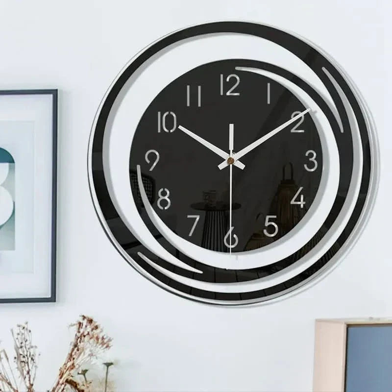 Black Acrylic Wall Clock – Modern Scandinavian Design