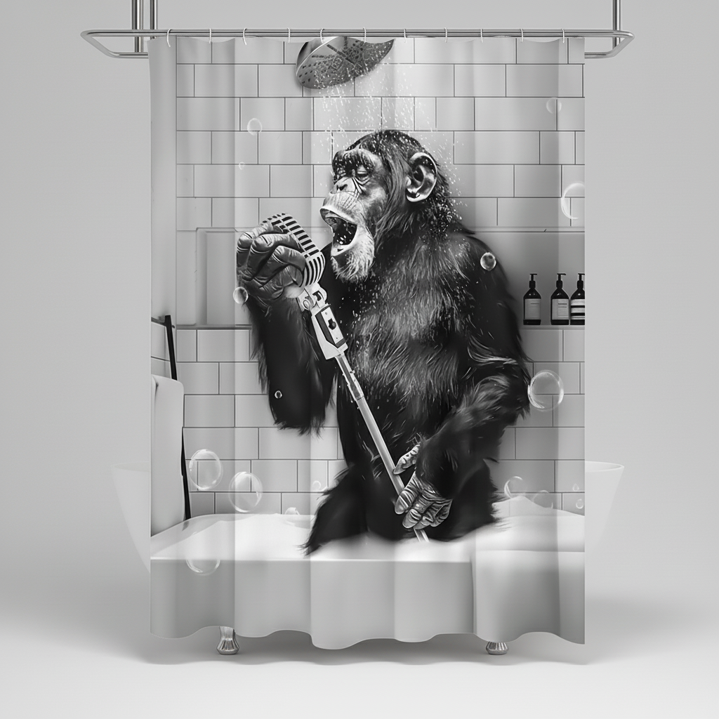 Black and White Printed Shower Curtain – ShowerChimp