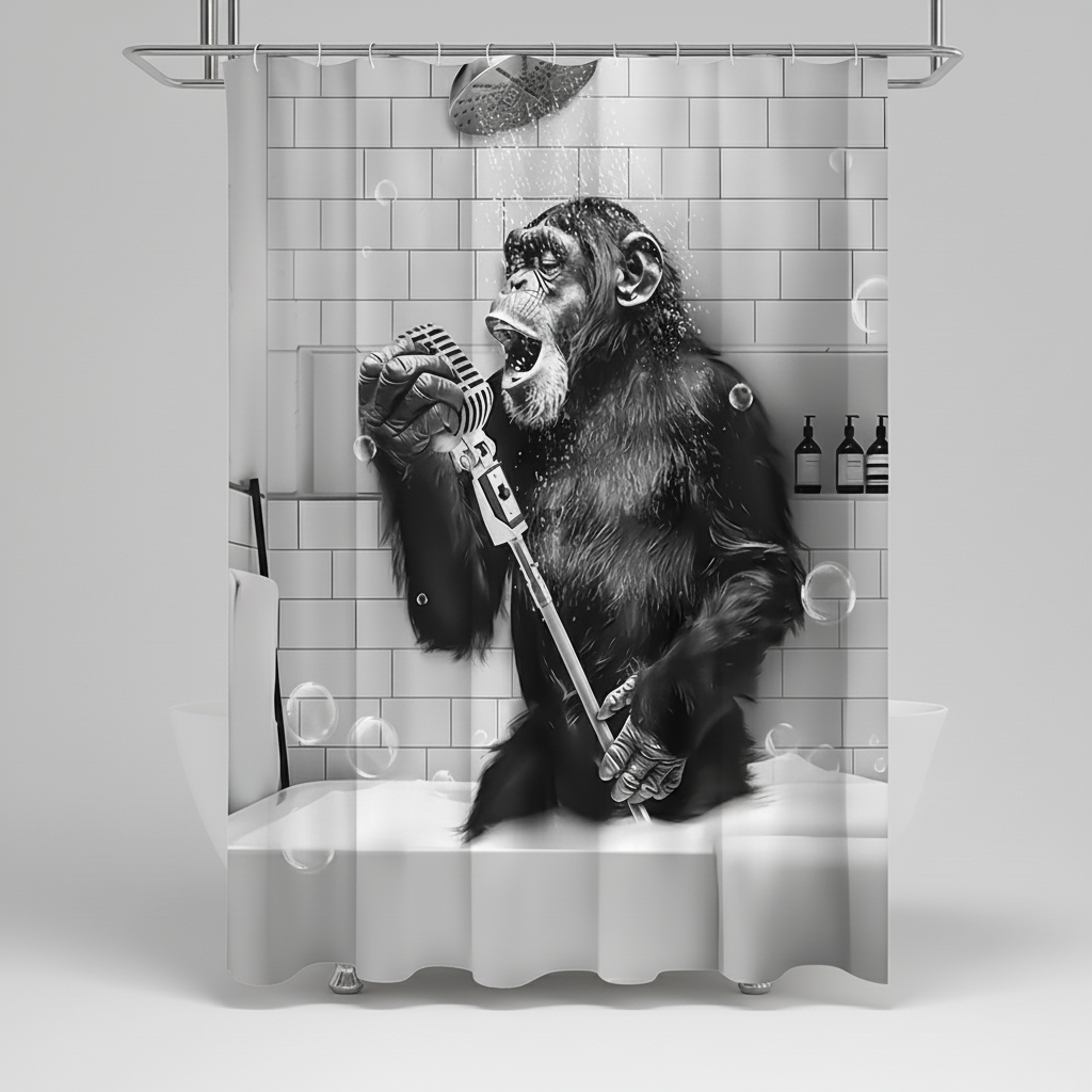 Black and White Printed Shower Curtain – ShowerChimp