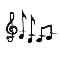 Black Music Note Wall Candle Holder - Elegant Home Decor