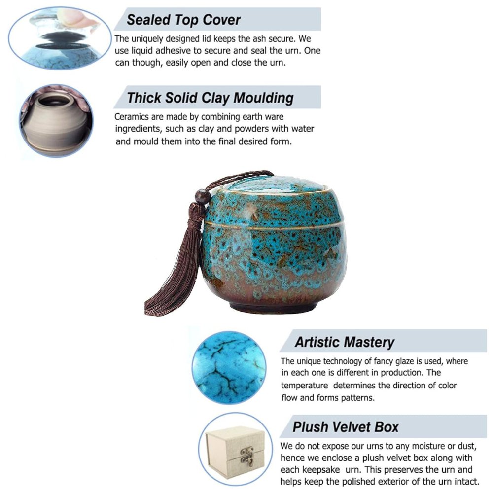 Ceramic Keepsake Urn for Pet Ashes