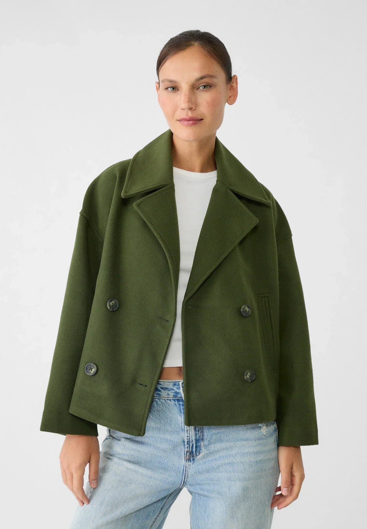 Chic Cropped Double-Breasted Jacket - Elegant & Timeless