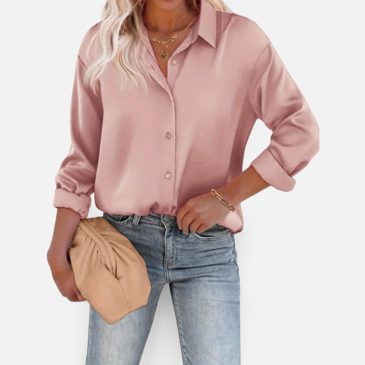 Classic Women's Blouse with a Flowing Silhouette – Timeless Elegance and Sophisticated Comfort