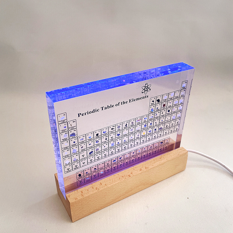 Clear Acrylic 83-Element Periodic Table Educational Display – Ideal for Science Enthusiasts and Students