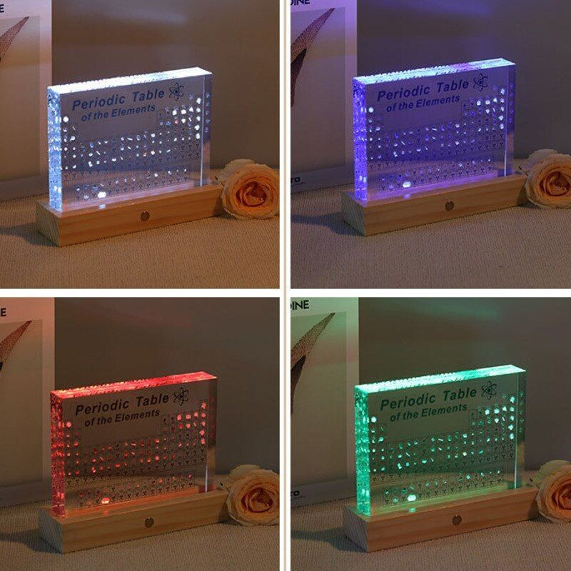 Clear Acrylic 83-Element Periodic Table Educational Display – Ideal for Science Enthusiasts and Students