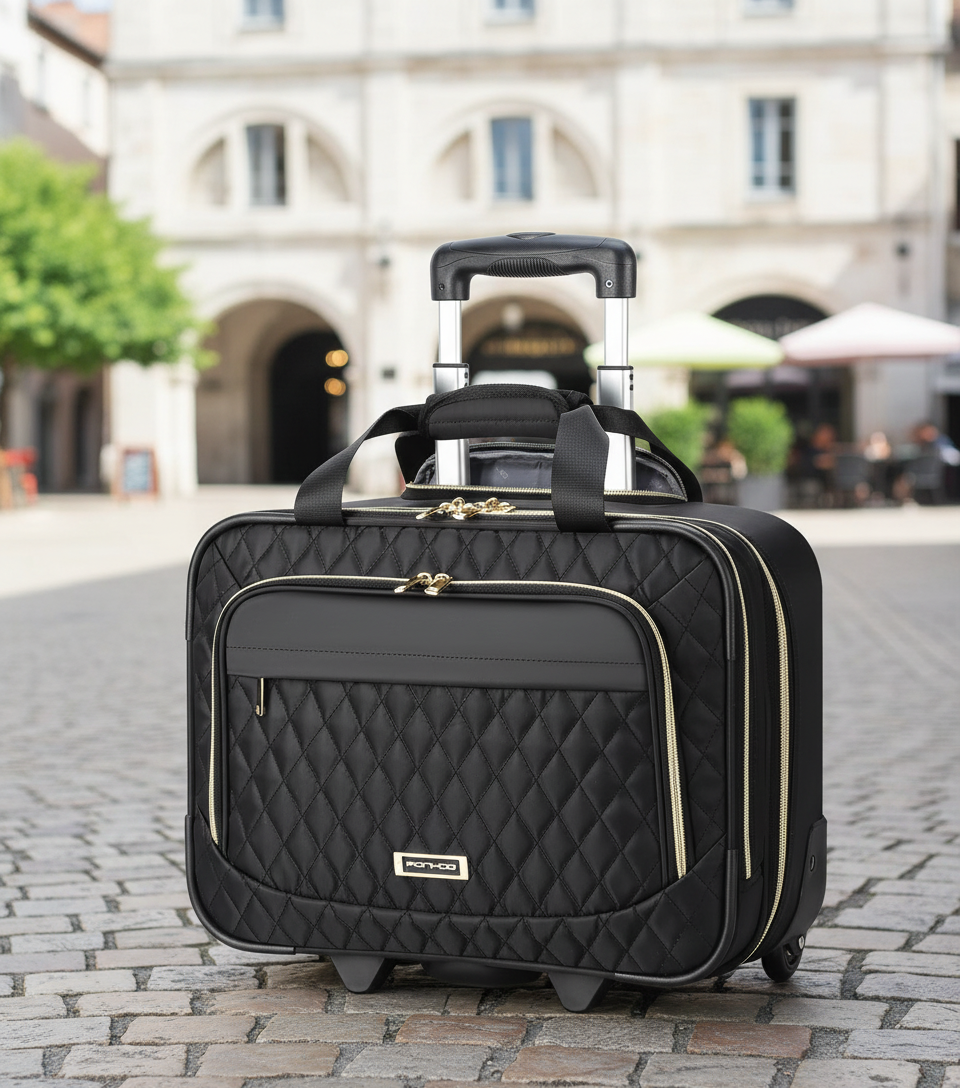 Comfortable Rolling Laptop Bag – Elegant Travel Suitcase for Organised Electronics